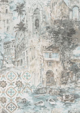 KM6603 Обои Kerama Marazzi (Reflection/Azulezu/Impression/Jungle/Exotik/Oasis) (1*4) 10,05*1,06 винил на флизелине
